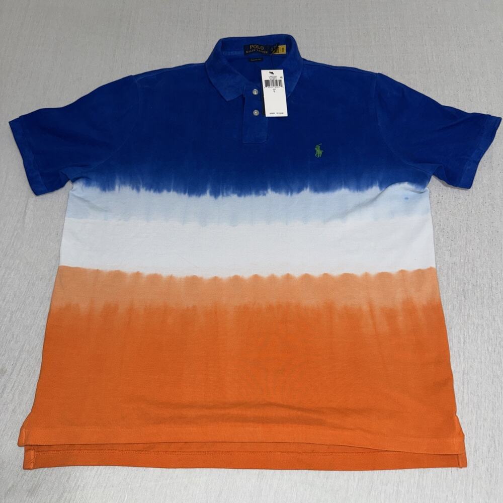 Polo Ralph Lauren Classic Fit Shirt Men Large Short Sleeve Polo Tie Dye Pony NWT